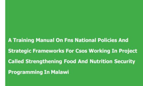 Intergration of National FNS policies into Programming Training Manual Audio